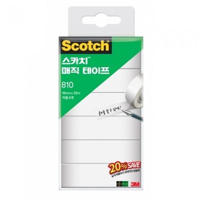 3M 매직테이프 리필 810R-6(18x32M) 세이빙팩20%