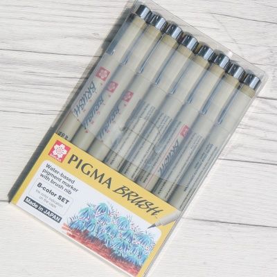 사쿠라 피그마 마이크론 0.5mm 브러쉬/붓펜 8색set BR