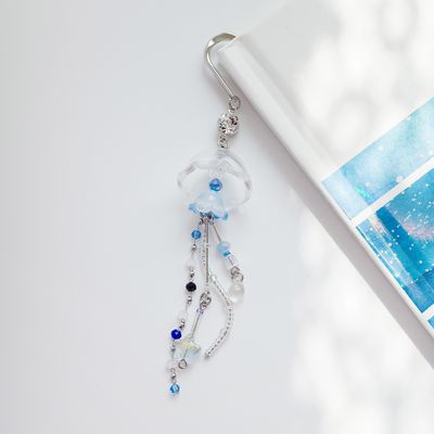 푸른 해파리 책갈피 금속 북마크 젤리피쉬 