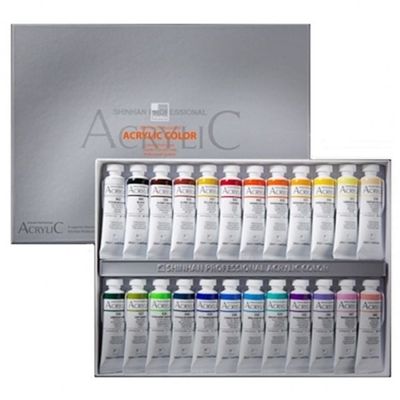 혜명몰 신한 아크릴물감 20ml 24색 / 전문가용 - 박스 (20개입) 미술물감 파레트물감 그림물감 파렛트물감(WFPB4KQ)