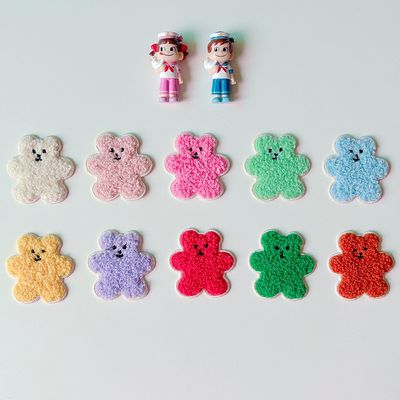 뽀글이 컬러풀 곰돌이 자수 패치 와펜(10컬러)