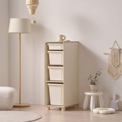 CP134 속깊은 틈새 바구니 수납장(원목발)