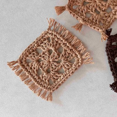 우붓 코스터 코바늘 컵받침 뜨기 DIY 초보 뜨개 키트 