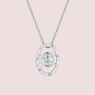 모이사나이트목걸이 다이야1캐럿 925 DS2501(타원형)