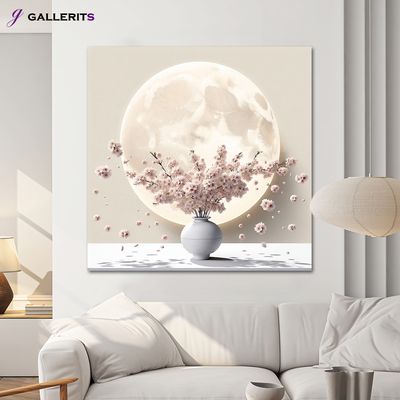 벚꽃 달항아리 인테리어 그림 꽃 액자 거실 풍수 대형