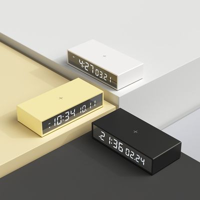 15W 슬림 엣지 미러 무선충전 알람시계 탁상시계