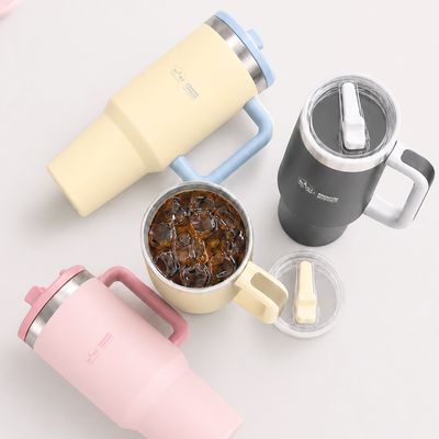 디유 더블 벤티 텀블러 1200ml 빨대 손잡이 스텐