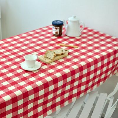 3cm체크 방수식탁보(레드 2인~10인용)