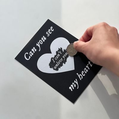BIG HEART SCRATCH CARD 스크래치 카드 편지지 블랙
