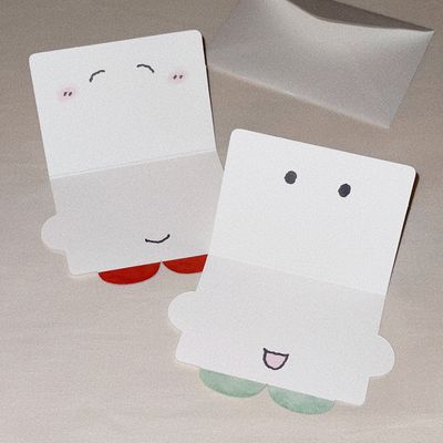 작은 손 편지 미니 폴딩 카드
