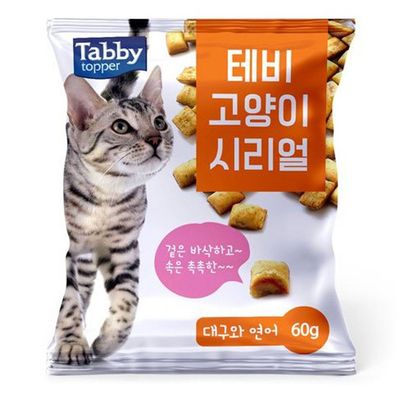 테비 고양이 시리얼 간식 대구와 연어 60g X6개(WFLPD0B)