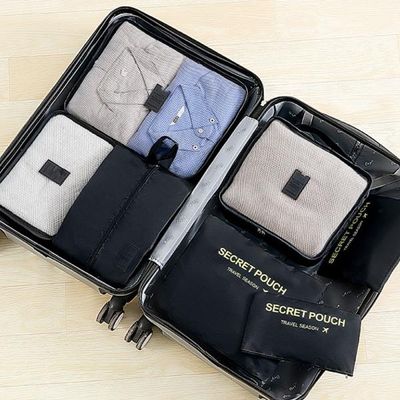 여행 파우치 방수 캐리어 보조가방 7종세트 블랙 F559