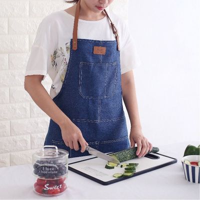 가죽패치 바리스타 앞치마(블루) G(WFGD3Q5)