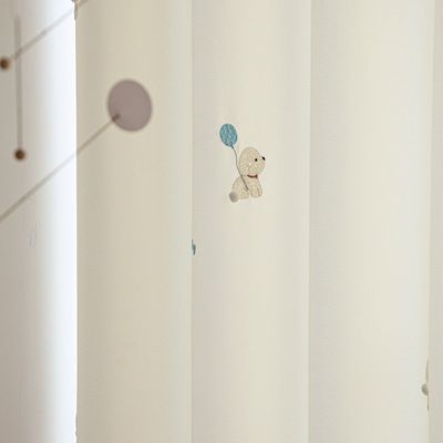 뽀송 비숑 항균자수 작은창커튼 아일렛형