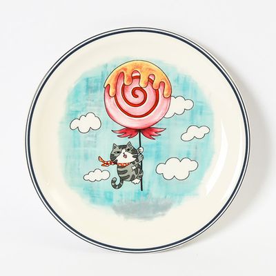 모리네코 귀여운 팝아트 고양이 접시(중) 1+1