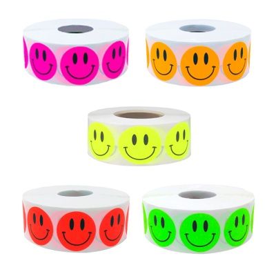 Neon Coin Smile Roll Sticker 네온코인스마일스티커