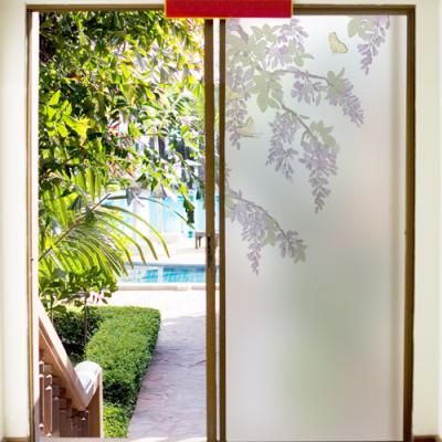 ir890_m-무점착유리시트_나비와아카시아꽃_유리문시