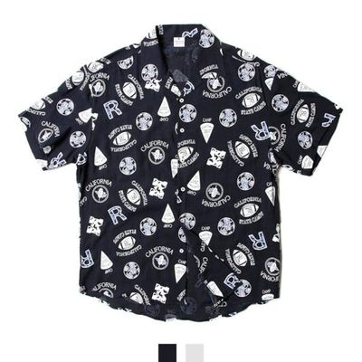 캘리포니아 프린팅 오픈카라 반팔셔츠