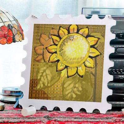 oa165-행잉액자_황금빛깔해바라기꽃(우표중형)