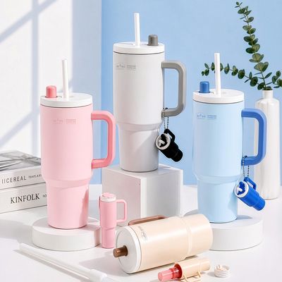 1+1 하이제닉_빨대 스텐 텀블러 750ml_미니키링 포함