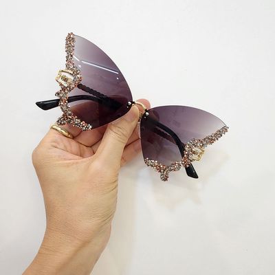 가벼운 나비 큐빅 선글라스(WCA3DEB)