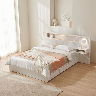 트리플 편백 원목침대Q/K 프레임 (사이드패널1개)