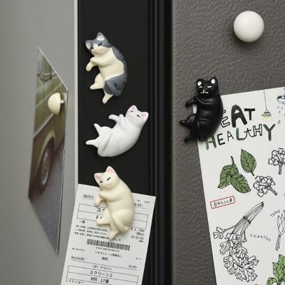 옆으로 누운 고양이 자석 리마인더(랜덤 4개 세트)