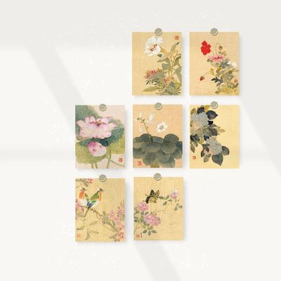 북키스 한국화 카드 애춘 신명연 엽서 7종