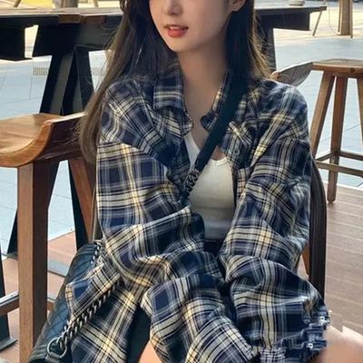가을 무드 체크 셔츠 