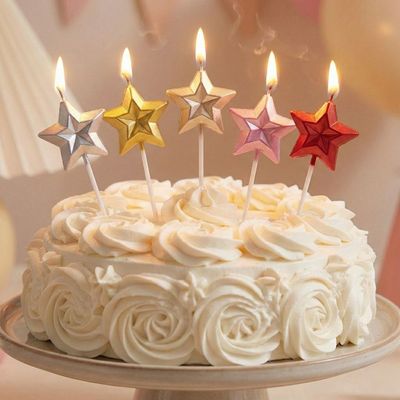 생일 파티 별 초 기념일 미니 꽈배기 막대 상들리에 케이크 촛대 데코 양초 축하(WFLSDSQ)