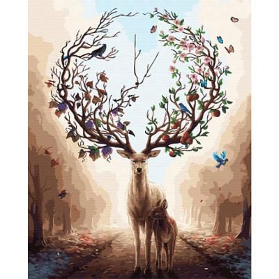 꿈에서 본 꽃사슴 (캔버스) 명화그리기 40x50