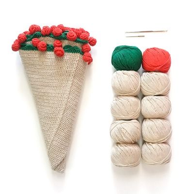 장미 꽃다발 원형 담요 - Knitting kit
