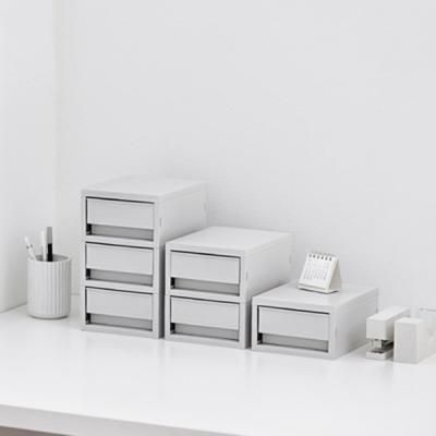 리템 뉴트로 소품함 미니 3단 - 쿨그레이