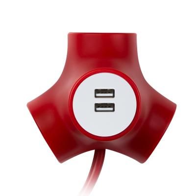 테트라포드 멀티탭 3구 USB 익스텐디드 레드 1.5m