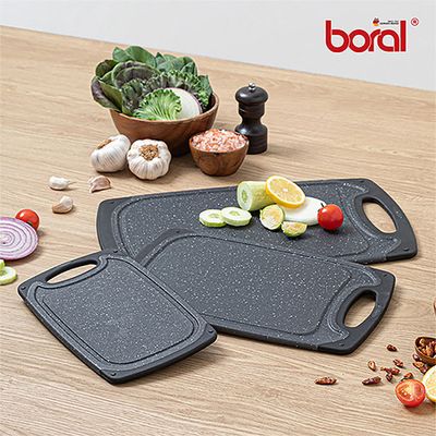 보랄 뒤틀림 없이 튼튼한 스톤디자인 블랙 도마 3종