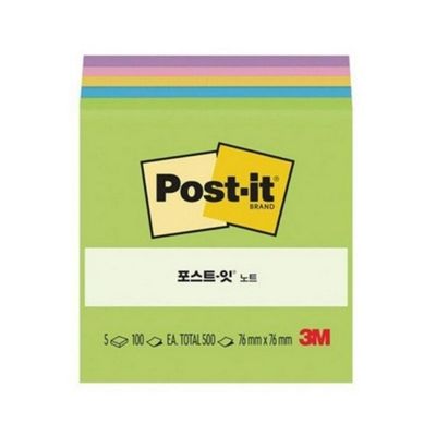 3M 포스트잇 654-5AU 형광 5패드 플로랄 판타지 76X76