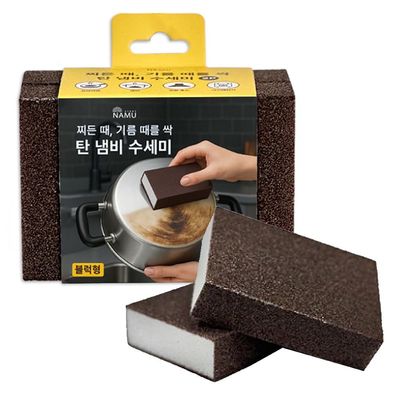 혜명몰 탄 냄비 수세미 블럭형 2P 업소용수세미 설거지수세미 집수세미 주방싱크대 다용도수세미(WFPBUPI)