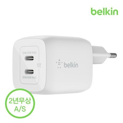 벨킨 듀얼 USB-C타입 PD 3.0 고속 충전기 WCH011kr