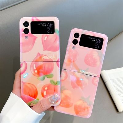 갤럭시 z플립 3 4 홀로그램 복숭아 딸기 실리콘케이스