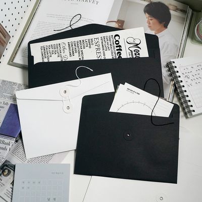 단추 종이 서류 봉투 포장지 A4 A5 화이트 블랙
