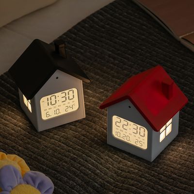 베이지브라운 루미홈 인테리어 LCD 탁상시계