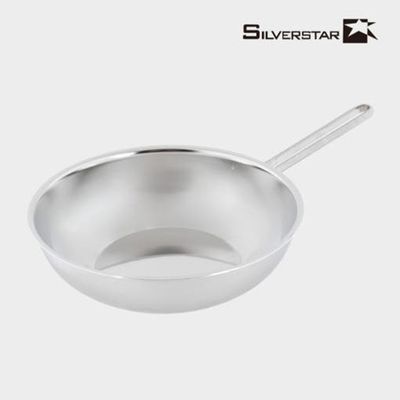 Aha 304 통3중 무연마제 핸들형 스텐팬 궁중팬 28cm