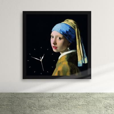 pz026-명화04_베르메르진주귀고리를한소녀액자벽시계_디자인액자시계