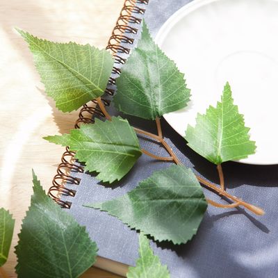 버찌잎 꽃잎 조화 그린 (24개입) 나뭇잎 잎봉지 장식