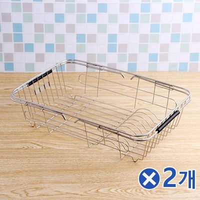 TBZ 손잡이 길이조절 싱크대 식기건조대 38cmx2개 물빠짐(WFNNNFI)