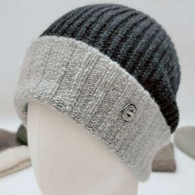 [애슬릿]니트 비니 여성 남성 투톤 러닝 운동 겨울