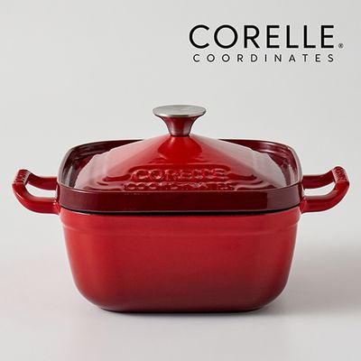 코렐 코디네이츠 무쇠 스칼렛 레드 사각냄비 17cm