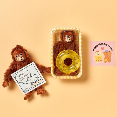 원숭이 오랑이 인형 키링+튜브+카드+체크박스