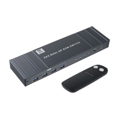 2x2 듀얼 디스플레이 DP KVM 분배기 스위치 IOU141D
