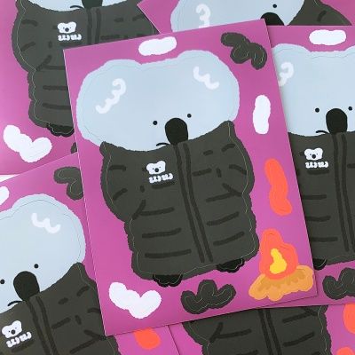 코알라 롱패딩 빅스티커